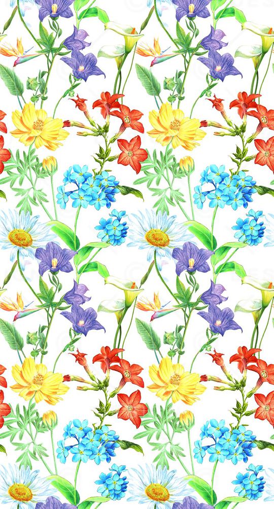 手绘各种小碎花印花华亿平台图片