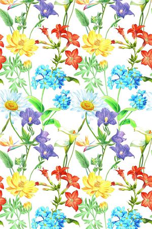 手绘各种小碎花印花华亿平台图片