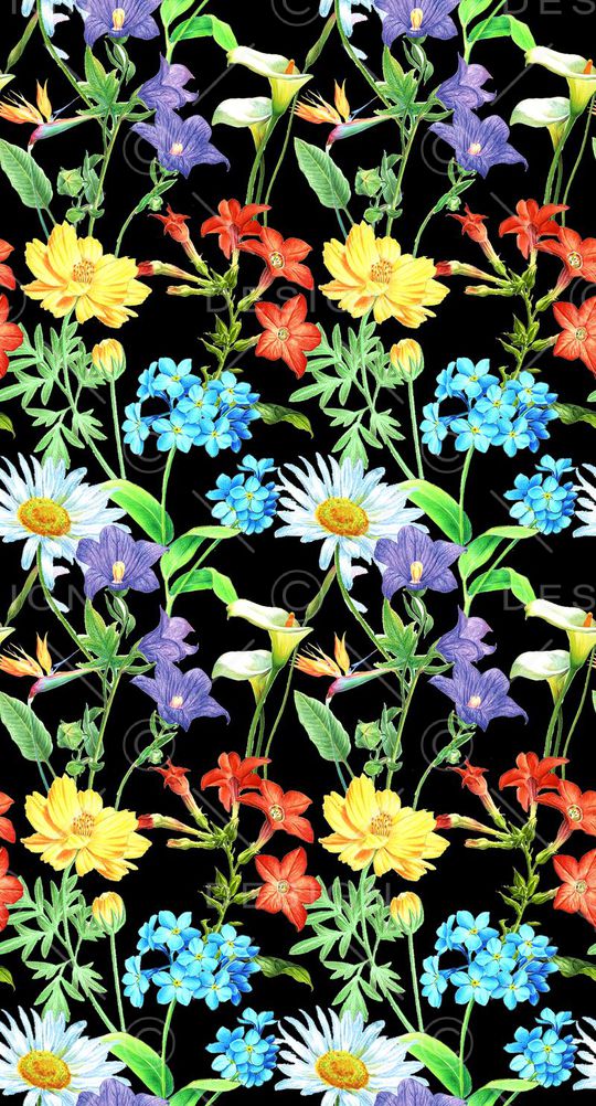 手绘各种小碎花印花华亿平台图片