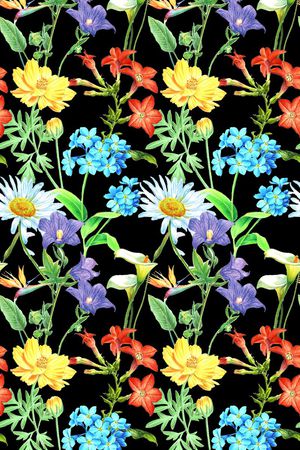 手绘各种小碎花印花华亿平台图片