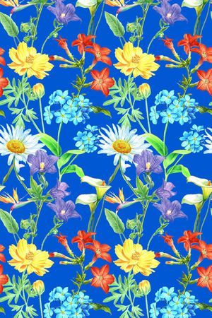 手绘各种小碎花印花华亿平台图片