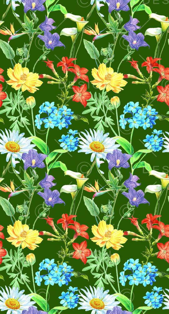 手绘各种小碎花印花华亿平台图片