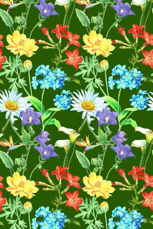 手绘各种小碎花印花华亿平台图片