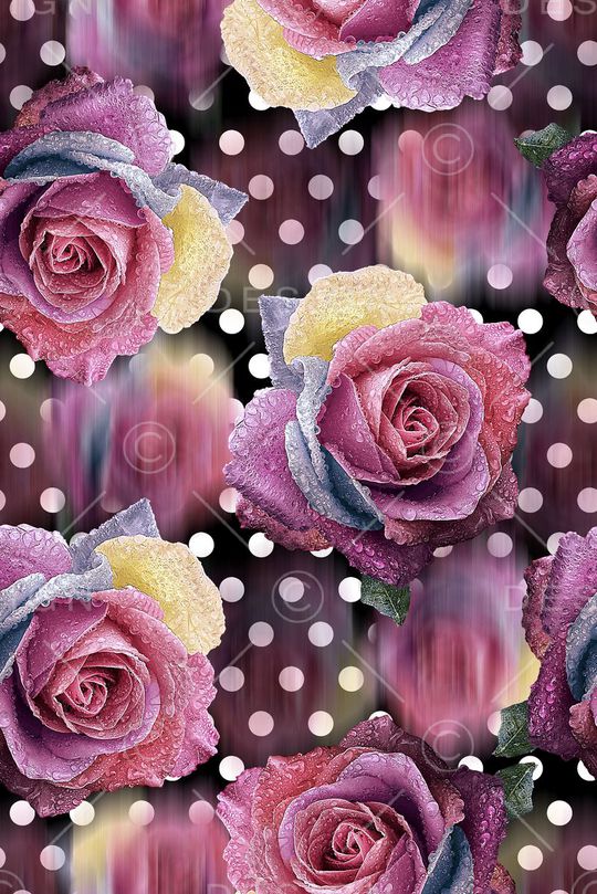 时尚抽象渐变玫瑰花花卉数码印花印花华亿平台图片