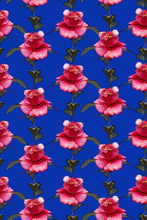 时尚抽象手绘玫瑰花花卉数码印花印花华亿平台图片