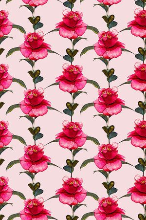 时尚抽象手绘玫瑰花花卉数码印花印花华亿平台图片