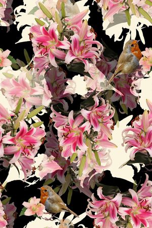 花鸟印花华亿平台图片