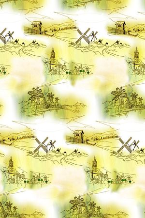 抽象手绘涂鸦印花华亿平台图片