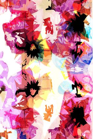 抽象长巾印花华亿平台图片