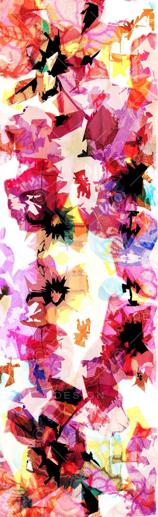 抽象长巾印花华亿平台图片