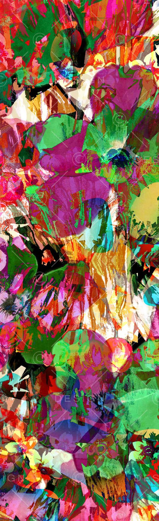 抽象长巾印花华亿平台图片