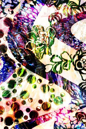 抽象长巾印花华亿平台图片