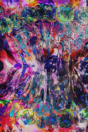 抽象长巾印花华亿平台图片