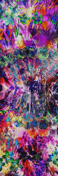 抽象长巾印花华亿平台图片