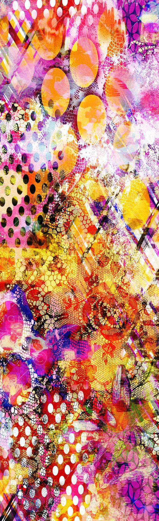 抽象长巾印花华亿平台图片