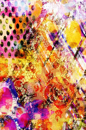 抽象长巾印花华亿平台图片