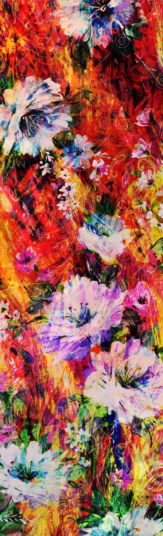 花卉丝巾印花华亿平台图片