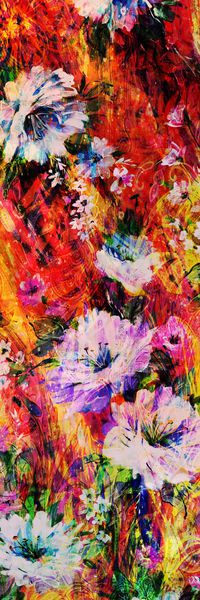 花卉丝巾印花华亿平台图片