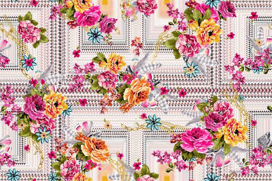 几何组合印花华亿平台图片