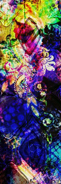 抽象长巾印花华亿平台图片