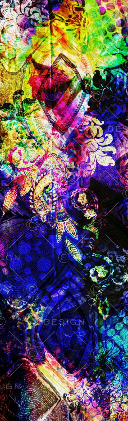 抽象长巾印花华亿平台图片