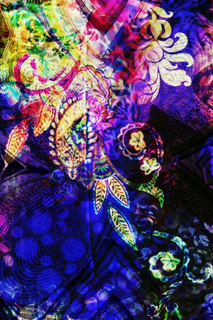 抽象长巾印花华亿平台图片