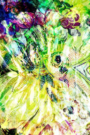 抽象长巾印花华亿平台图片