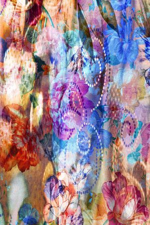 抽象彩图印花华亿平台图片