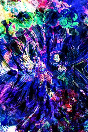 抽象彩图印花华亿平台图片