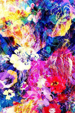 抽象彩图印花华亿平台图片