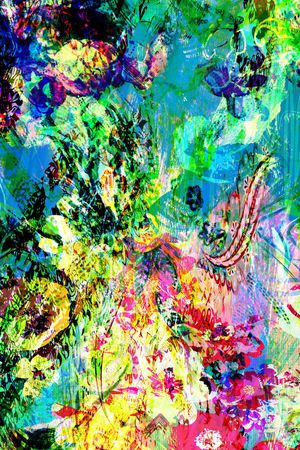 抽象彩图印花华亿平台图片