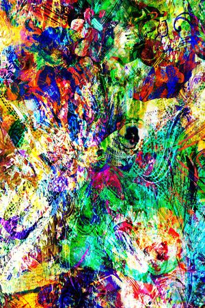 抽象彩图印花华亿平台图片