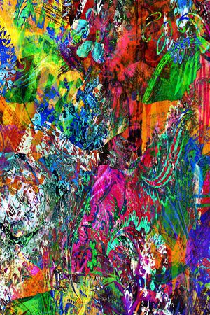 抽象彩图印花华亿平台图片