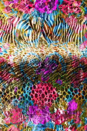 抽象彩图印花华亿平台图片