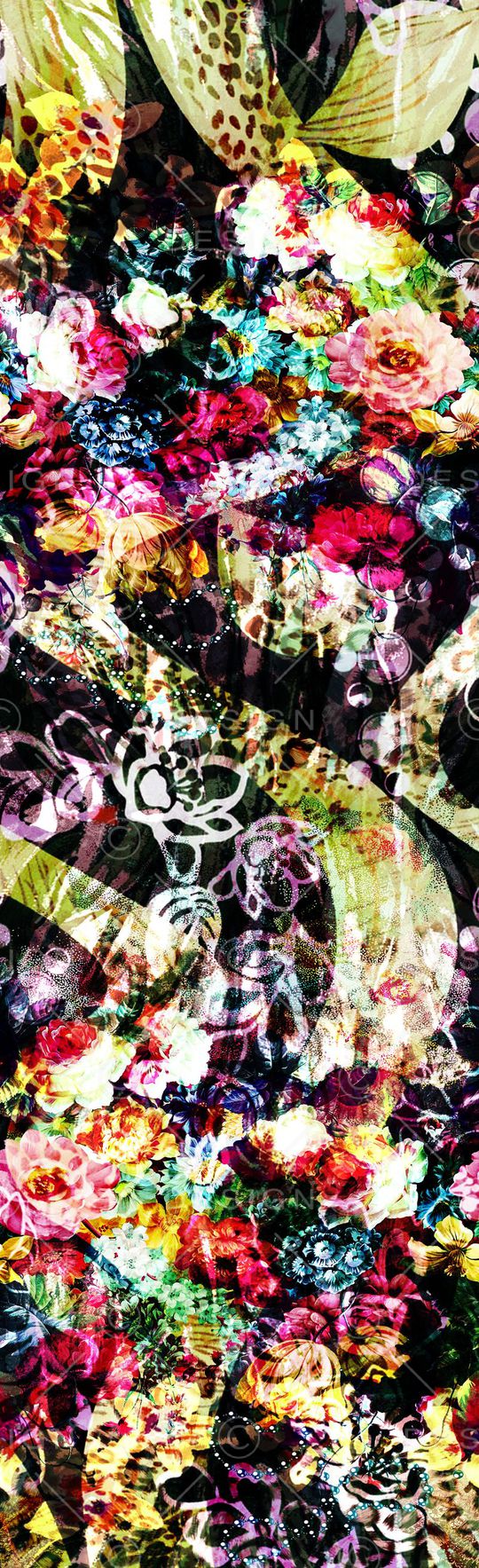 抽象长巾花纹印花华亿平台图片