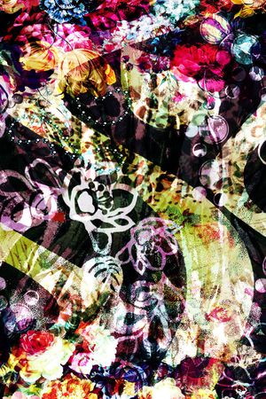 抽象长巾花纹印花华亿平台图片