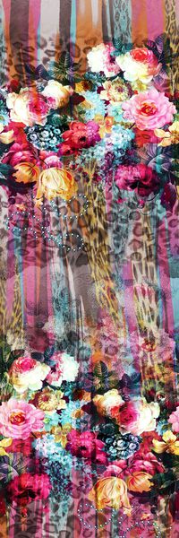 抽象长巾花纹印花华亿平台图片