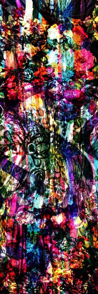 抽象长巾花纹印花华亿平台图片