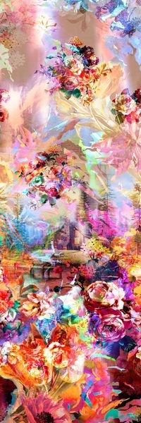 抽象长巾花纹印花华亿平台图片