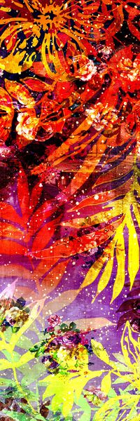 抽象长巾花纹印花华亿平台图片