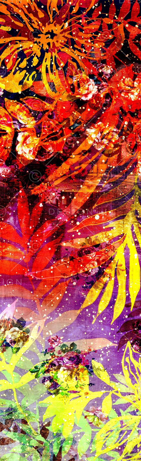 抽象长巾花纹印花华亿平台图片