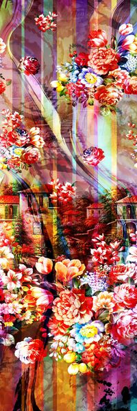 抽象花纹印花华亿平台图片