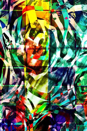 抽象长巾印花华亿平台图片