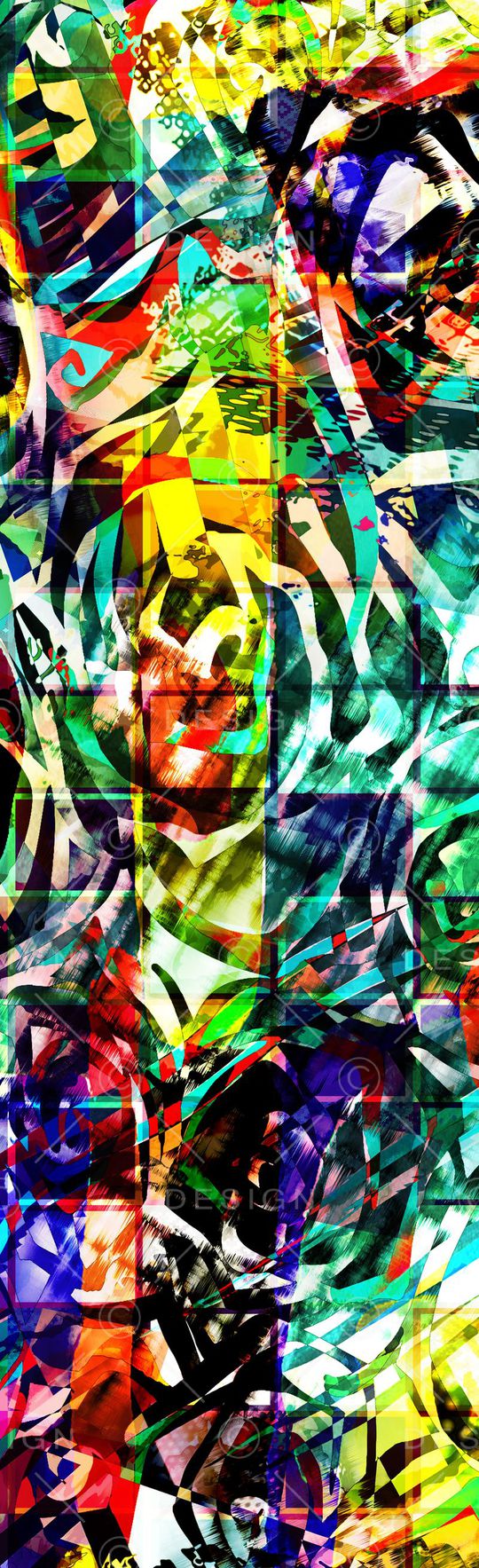 抽象长巾印花华亿平台图片