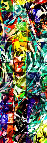 抽象长巾印花华亿平台图片