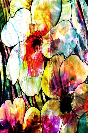 抽象长巾印花华亿平台图片