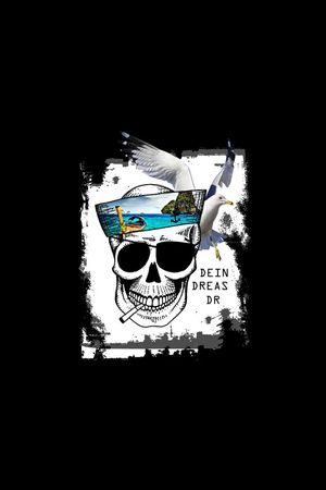 水手骷髅头印花华亿平台图片