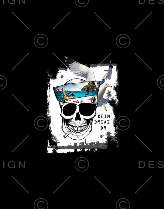 水手骷髅头印花华亿平台图片