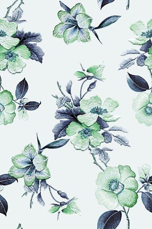 抽象手绘满版刺绣印花华亿平台图片