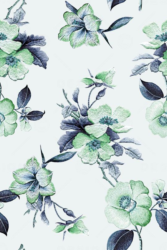 抽象手绘满版刺绣印花华亿平台图片